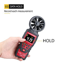 Digital Anemometer Wind Speed Meter Air Velocity Flow Gauge Thermometer Wind Speed Measurement Instrument Airflow Sensor Meter