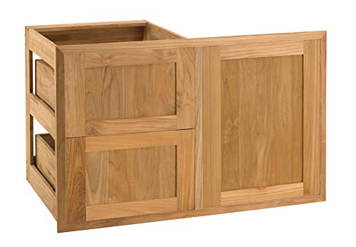 Pacific Teak Shaker 35-Inch Teak Wood Access Door and Double Drawer Combo - CO21-35S