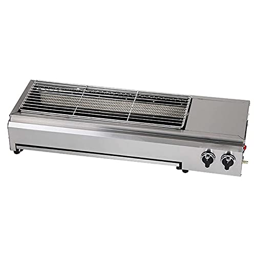 Portable Propane Gas Grill Tabletop Grill Outdoor Cooking Stove 2 Burner Stainless Steel BBQ Grill for Picnic Camping Trip Tailgating Patio B (A)