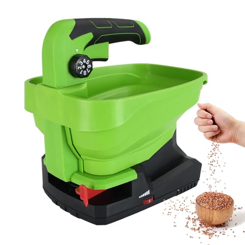 Tiuheyo Handheld Fertiliser Spreader, 3.3L Cordless Seed Spreader, Adjustable Scatter Width,Seed Dispenser,for Wheat/Vegetable
