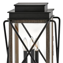 Hinkley Montecito Medium Outdoor Pier Mount Lantern, Black & Driftwood Gray