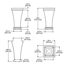 Mayne Bordeaux 40in Tall Planter - Black - 22in L x 22in W x 40in H - Fade Resistant - Polyethylene Planter (8802-B)