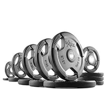 XMark TRI-GRIP Olympic Barbell 255 lb Set Weight Plates with The CROWBAR 7' Olympic Bar 23) BAR and 255 lb Set