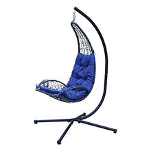 Cushioned Rattan Wicker Hanging Chair with Stand