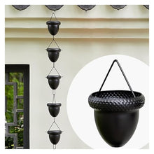 XHsghSEG rain Chain, Acorn Downspout Drainage Black Aluminum Alloy Multiple Sizes(2.6 m (8.5ft))