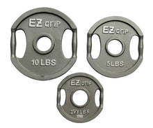 Ader Sporting Goods Olympic Universal White Bench w/Bar & 255lbs Gray Easy Grip Olympic Plates Set Black