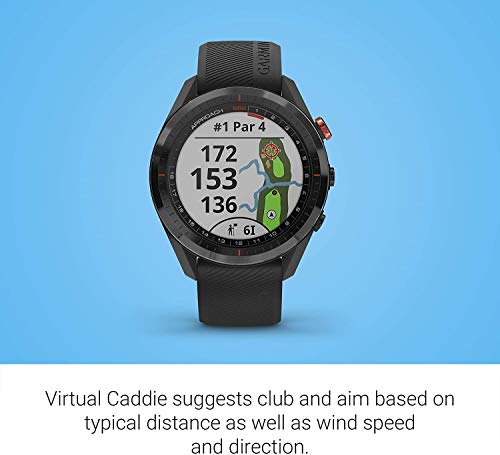 Wearable4U Garmin Approach S62 Premium GPS Black Golf Watch with Black Earbuds Bundle