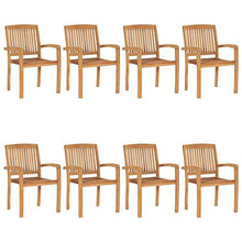 XHNIFBN Teak 8-Stack Dining Chairs 22.6"x23.6"x35.4", Cushioned Outdoor/Indoor Wood Seats for Patio, Balcony, Bistro