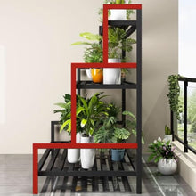 Rectangle 3 Tier Plant Shelf Large Metal Plant Stand Garden Display Shelf Black Simple Flower Pot Holder Multifunctional Storage Rack Rustproof Waterproof Flower Stand For Patio Balcony Yard