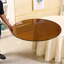 HDDNMLOH Round Tempered Glass Table Top for Outdoor Patio Transparent Black/Brown 40cm/50cm/60cm/80cm Rounded Edge Ideal for Kitchen Dining Tables or Coffee Table