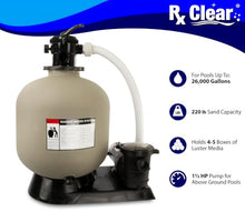 Rx Clear Radiant 16 Inch Above Ground Swimming Pool Sand Filter System