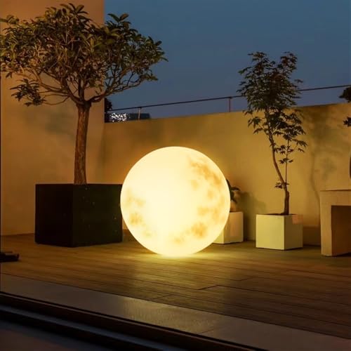 DESALAI Solar Moon Lamp, Outdoor Lights Decor, Color Changing LED Ball Light, Orb Light for Bar Yard Patio Pool Pathway Nightlight Relax Decoration(Hanging Type,50cm-19.7in)