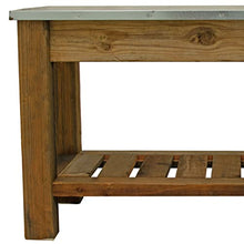 EST. LEE DISPLAY L D 1902 Redwood Patio Console Table & Outdoor Garden Utility Table Stainless Steel Tabletop (No Hardware)