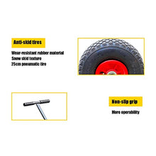 ZGFUSVFD Snow Shovels, Rolling Snow Pusher 10in Wheels, Heavy Duty Metal Snow Pusher with Adjustable Height and Angle for Driveway, Garden, Pavement Cleaning (Size : Single Pole) (Black Double Pole)