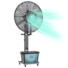 DFEDHF 90° Oscillating Fan with Mister, 3 Power Settings Misting Fan with 12 Gallon Large Capacity Tank, Industrial Outdoor Patio Garage Cooling Fan