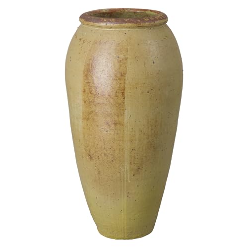Emissary 24in Yellow Stoneware Round Jar with High-fire Treatment