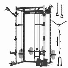 EonfitOmni Power Cage 1200 LBS Multi-Functional Home Gym Rack with Cable Crossover System