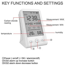 CO2 Meter Digital Temperature Humidity Sensor Tester Air Quality Monitor Carbon Dioxide Detector Home Office