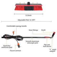 NYANS Cleaning Products, Telescopic Roof Cleaning Long Handle Pole Brush, with 35cm Brush Head, 180°Flexible Rotate Brush Head, for Cleaning Solar Photovoltaic Panels,12m(39ft)