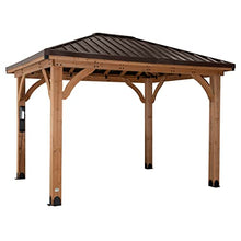 Backyard Discovery Barrington 12' x 10' Cedar Wood Outdoor Gazebo Pavilion Brown