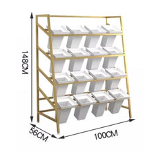 TBLOTYD 4 Tier Plant Stand Metal Flower Display Stand with 16 Pcs Buckets, Indoor Outdoor Heavy Duty Ladder Plant Shelf Flower Rack - Ideal for Flower Shops, Homes, Cafés, and of