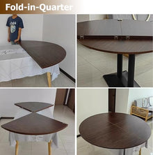 Round Folding Patio Table - Thick Top Extender, 130cm(180 cm/70 inch)