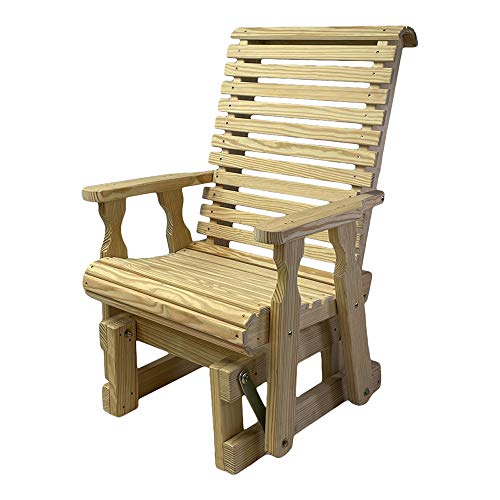 Amish Casual Roll Back Glider Chair, Treated Pine, 600 Lb