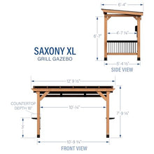 Backyard Discovery Saxony XL Cedar Wood BBQ Grill Gazebo Light Brown