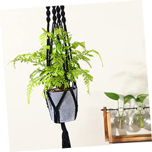 4 pcs Holders for Ceiling Rope Macrame Wall Outdoor Flower Garden Black W Decorations Decorative Hangers Bohemian Pot Holder Hanger Plant Planter Indoor Decor Planters Baskets (As Shownx5pcs
