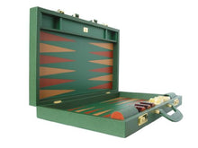 Zaza & Sacci Genuine Dollaro Leather Backgammon Set Large 23" Green