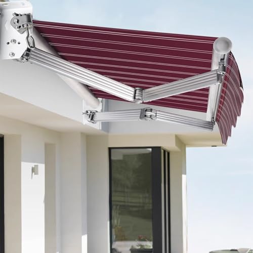 Retractable Awning - Outdoor Sunshade Canopy with Aluminum Bracket for Front Door, Patio, Deck & Garden - UV Protection & Easy Installation