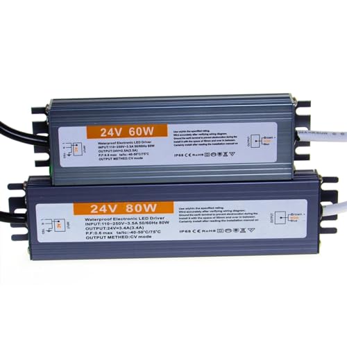 Transformer 220V to 12V 24V Power Supply 12 24 V Volt IP67 IP68 Outdoor Waterproof Lighting Transformer 110V 220V to 12V 24V (Color : 20W, Size : 24V)