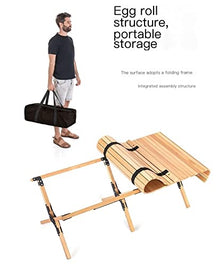 YFCDZVBH Portable Table, Outdoor Egg Roll Folding Table, Camping Home Solid Wood Picnic Table (颜色 : Walnut Color)