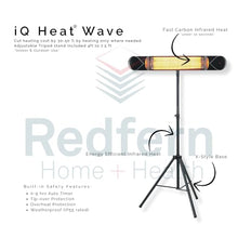 iQ Heat Pro 1500W Carbon Infrared Patio Heater with Tripod Stand