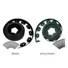 10M Garden Edging Borders with 30Pcs Stakes Flexible Lawn Kit Landscape Border for Flower Beds and(Black)