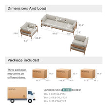 Acanva Vento Outdoor Patio Furniture Set, Couch + 2 x Armchairs