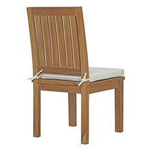 America Luxury - Outdoor Side Dining Chair and Table Set, Wood, Modern, White