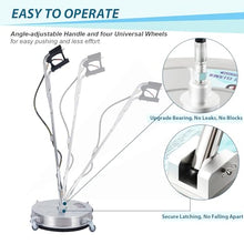 24" Pressure Washer Surface Cleaner with Dual Handle 4 Wheels, 3/8" Connector, 2 Replacement Nozzles, Stainless Steel Power Washer Housing Accessory for Driveways Decks Sidewalk Patio, 20 Inch
