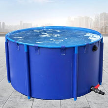 Zfmnoyev Pool Above Ground, Canvas Fish Pond, Circular Pool, Large Collapsible Outdoors Fish Pond, Easy to Install, for Outdoor Breeding, Reservoir (Color : Blue, Size : 1.2x0.8m/47x31in)