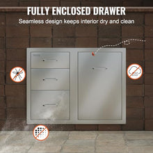 VEVOR Outdoor Kitchen Drawers 29.5"W x 22.6"H x 21.7"D Stainless Steel