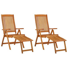 ZXQVLMRS Set of 2 Outdoor Folding Chairs with Footrest, Eucalyptus Wood Reclining Patio Seats, Adjustable Backrest Lawn Chairs for Garden Backyard Balcony