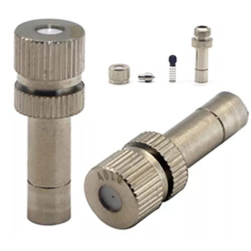 120PCS Brass Misting Nozzles for Cooling System Mister Nozzles Low Pressure, Fog Nozzle Water Mister Sprinkle for Patio Garden Sprayer Irrigation Tool Kit, 6MM Connection (Size : 0.15mm)