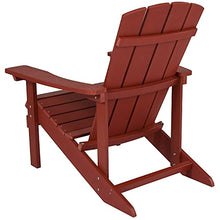 Flash Furniture Charlestown Poly Resin Adirondack Chair - Red - All Weather - Indoor/Outdoor - Set of 4