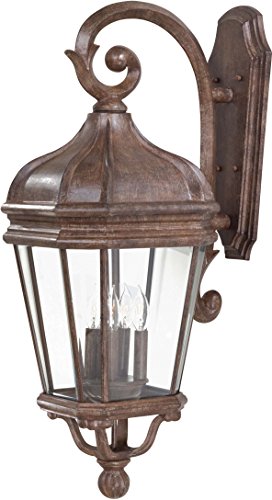 Minka Lavery Outdoor Wall Light 8693-61 Harrison Cast Aluminum Lantern 240 Watts Vintage Rust