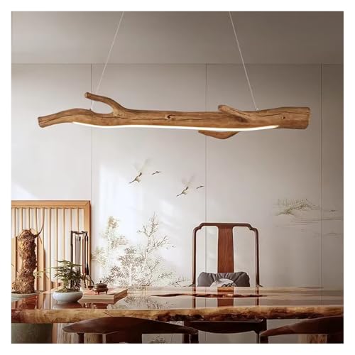 PeiyuLight Vintage Branches Pendant Light - LED Wood Color Hanging Light for Cafe & Dining Room - Modern Farmhouse Lighting(Wood,120cm)