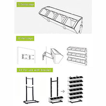 Vertical Garden Planter, Wall Hanging Container Boxes for Three-Dimensional Greening Planting, Family Balcony Vegetable Pot for Vegetables Flowers (Color : White, Size : 57x115cm-6pc)