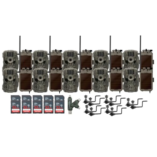 Stealth Cam 36MP Fusion Max Cellular Trail Camera Bundle with Solar Panel, Holders, Memory Cards, and Reader