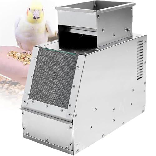 TsoLay Bird Feed Blown Shell Splitter, Electric Stainless Steel Grain Separator with Drawer and Discharge Guide Plate, Fan Speed Adjustable for Millet, Miscellaneous Grains, Melon Seeds