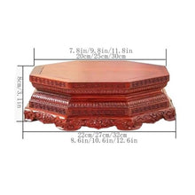 LUYOUBOZHU Vase Stand Plant Display Craft Pedestal Indoor Bonsai Octagonal Rosewood Base Stand(Large)