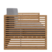 Modway Carlsbad Outdoor Patio Teak Wood Loveseat in Natural Gray
